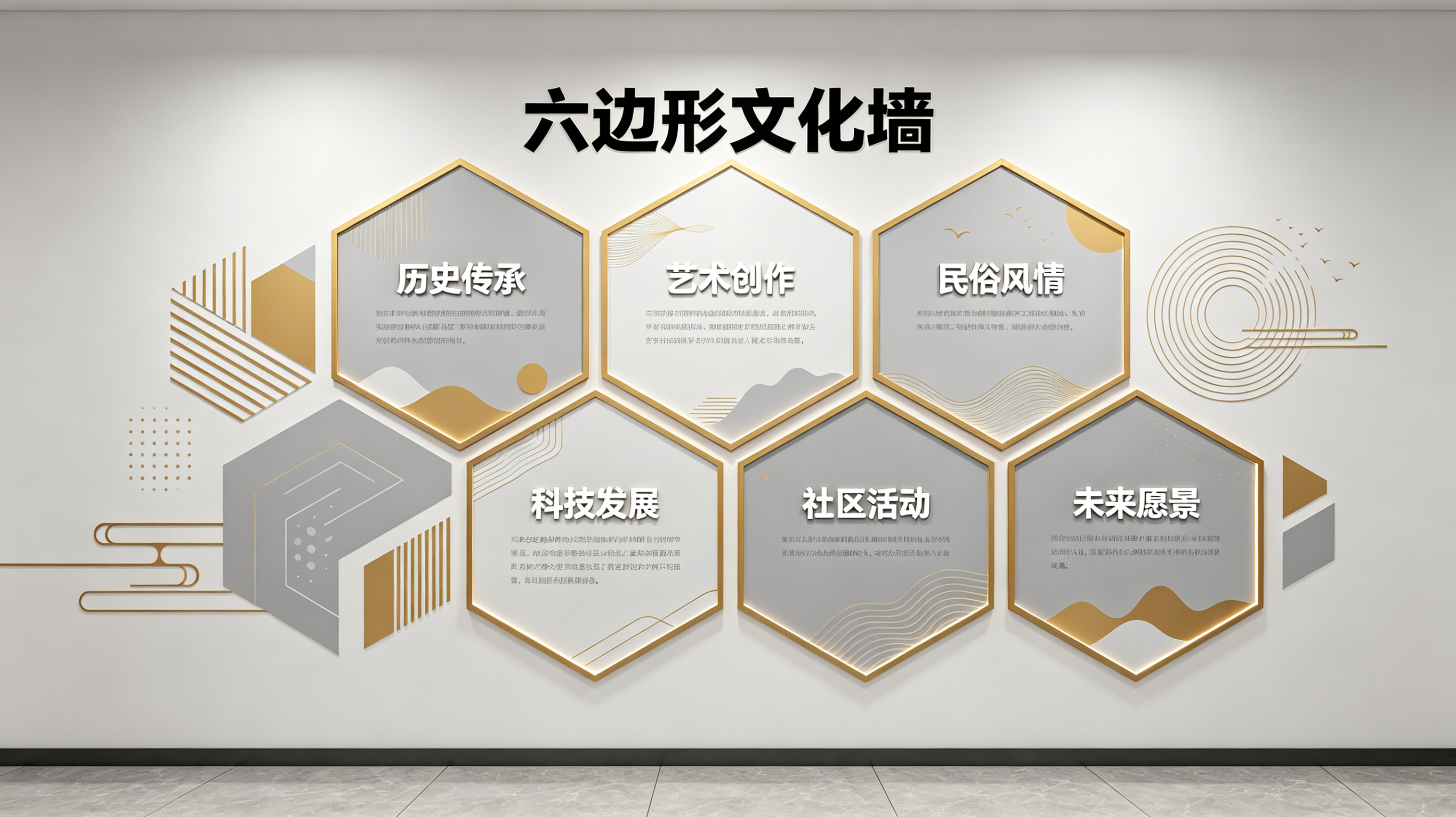 郑州企业文化墙 | 六边形信息美学